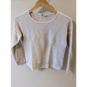 Wrap London Cream Fringe 100% Cotton Sweater Size US 8 UK 12